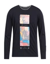 Grey Daniele Alessandrini Man T-shirt Midnight Blue Size S Cotton, Polyester