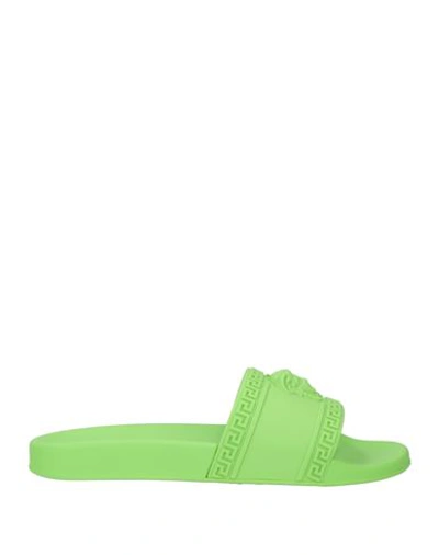 Versace Man Sandals Light Green Size 12 Rubber In Green