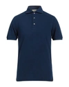 Gran Sasso Man Polo Shirt Navy Blue Size 40 Cotton