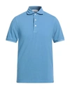 Gran Sasso Man Polo Shirt Light Blue Size 46 Cotton