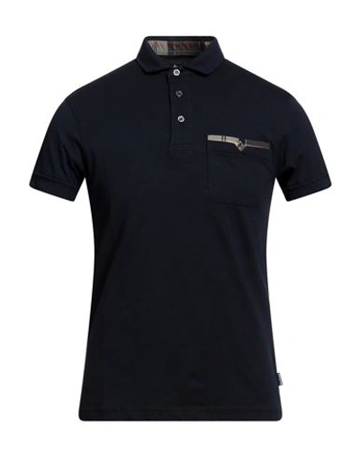 Barbour Man Polo Shirt Midnight Blue Size S Cotton
