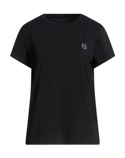 Armani Exchange Woman T-shirt Black Size L Cotton, Elastane