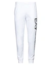 Ea7 Logo Series Cotton Joggers In White
