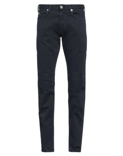 Emporio Armani Man Jeans Midnight Blue Size 31w-32l Cotton, Elastane