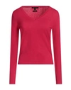 Armani Exchange Woman Sweater Garnet Size L Cotton, Cashmere, Polyamide, Elastane In Red