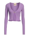Aniye By Woman Cardigan Mauve Size L Viscose, Polyester In Purple