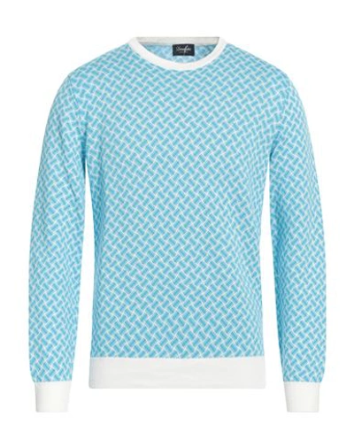 Drumohr Man Sweater Sky Blue Size 46 Cotton, Linen