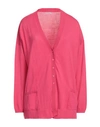 Rossopuro Woman Cardigan Fuchsia Size L Cotton In Pink