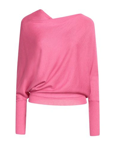 Snobby Sheep Woman Sweater Fuchsia Size 8 Silk, Cashmere In Pink