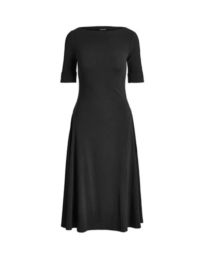 Lauren Ralph Lauren Stretch Cotton Midi Dress Woman Midi Dress Black Size M Cotton, Elastane