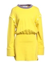 Jijil Woman Mini Dress Yellow Size 6 Cotton, Polyester