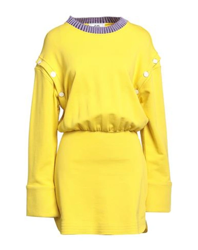 Jijil Woman Mini Dress Yellow Size 4 Cotton, Polyester