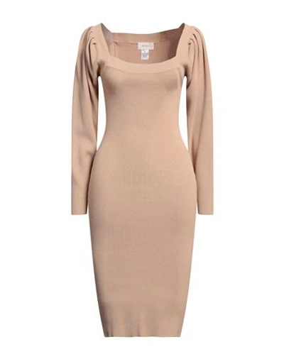 Vicolo Woman Midi Dress Beige Size Onesize Viscose, Polyester