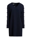 Boutique Moschino Woman Mini Dress Midnight Blue Size 10 Polyester, Elastane, Acetate, Silk In Blue