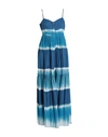 Alberta Ferretti Woman Maxi Dress Azure Size 8 Cotton In Blue