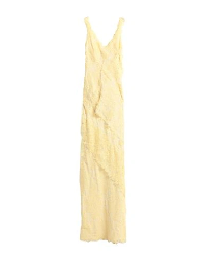 Ermanno Scervino Woman Maxi Dress Yellow Size 8 Silk, Polyimide