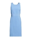 BOUTIQUE MOSCHINO BOUTIQUE MOSCHINO WOMAN MIDI DRESS SKY BLUE SIZE 8 POLYESTER, ELASTANE