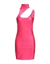 Versace Jeans Couture Woman Mini Dress Fuchsia Size 6 Polyamide, Elastane In Pink