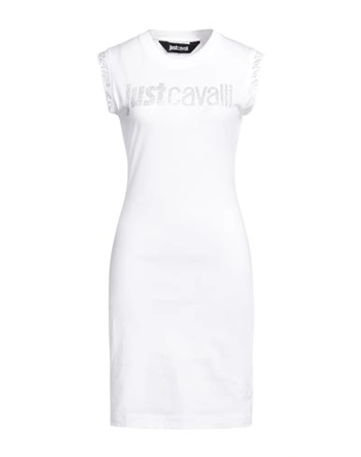 Just Cavalli Woman Mini Dress White Size L Cotton