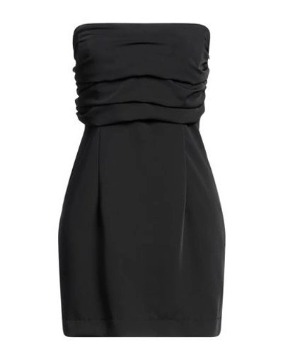 Haveone Woman Mini Dress Black Size M Polyester, Elastane