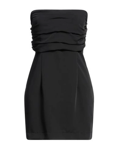 Haveone Woman Mini Dress Black Size S Polyester, Elastane