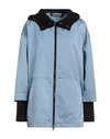 Ahirain Woman Jacket Sky Blue Size S Polyester, Cotton In Blue