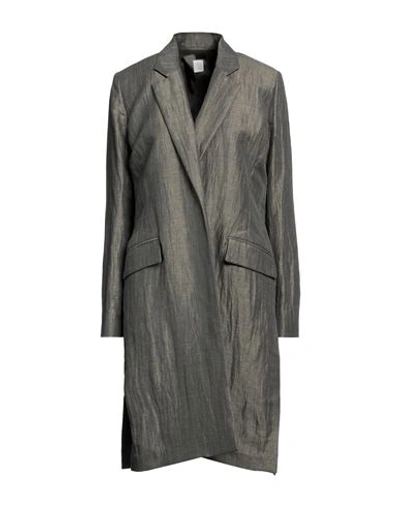 Eleventy Woman Overcoat & Trench Coat Military Green Size 0 Linen, Polyamide