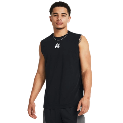 Under Armour Mens  Curry Sleeveless Tee In White/tundra