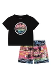 HURLEY HURLEY DOODLE PARADISE GRAPHIC TEE & SHORTS SET