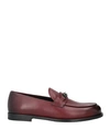 BALLY BALLY MAN LOAFERS BURGUNDY SIZE 8 CALFSKIN