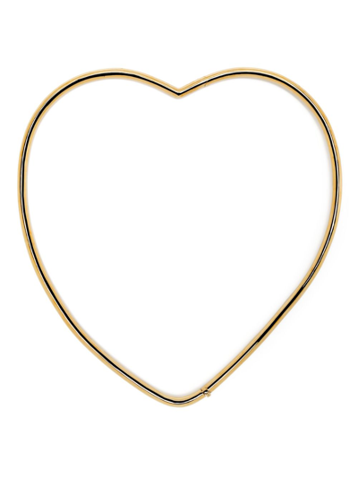 Yvonne Léon 9k Yellow Gold Collier Torque Coeur Lisse Necklace