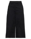 Emme By Marella Woman Cropped Pants Black Size 10 Cotton, Elastane