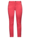 Liu •jo Woman Pants Tomato Red Size 27 Cotton, Elastane