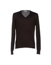 Gran Sasso Man Sweater Dark Brown Size 38 Virgin Wool In Brown