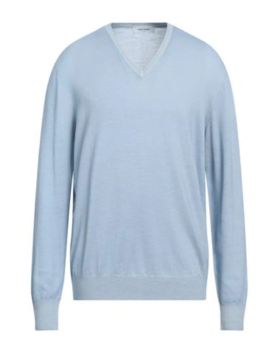 Gran Sasso Man Sweater Pastel Blue Size 50 Virgin Wool