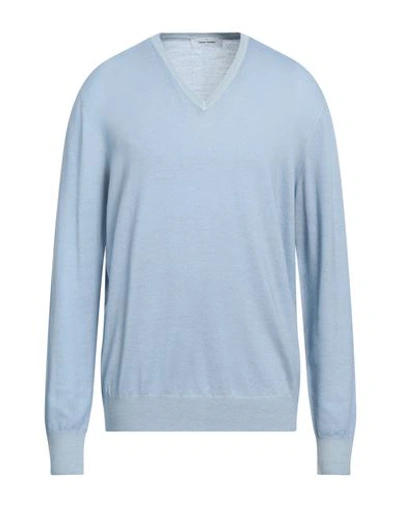 Gran Sasso Man Sweater Pastel Blue Size 50 Virgin Wool In Blue