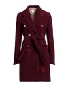 Golden Goose Woman Overcoat & Trench Coat Burgundy Size S Virgin Wool, Polyester In Red