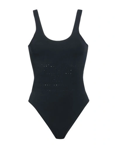 Alaïa Woman One-piece Swimsuit Navy Blue Size 10 Polyester, Elastane In Navy Blue