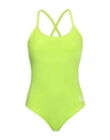 Ea7 Woman One-piece Swimsuit Acid Green Size 10 Polyamide, Elastane