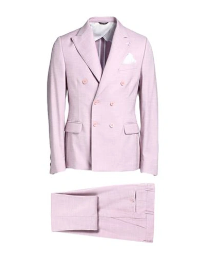 Grey Daniele Alessandrini Man Suit Pink Size 40 Polyester, Viscose, Elastane