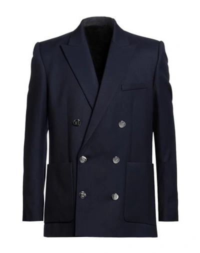 Balmain Man Blazer Midnight Blue Size 42 Virgin Wool