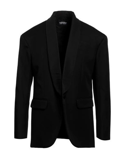 Dsquared2 Man Blazer Black Size 42 Polyester, Virgin Wool, Silk