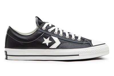 Pre-owned Converse Star Player 76 Fall Leather Black White In Black/vintage White/silver