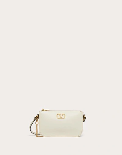 Valentino Garavani Mini Vlogo Signature Calfskin Crossbody Bag Woman Ivory Uni In White