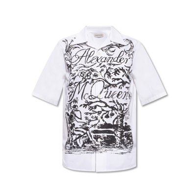 Alexander Mcqueen Short Sleeve Shirt In White