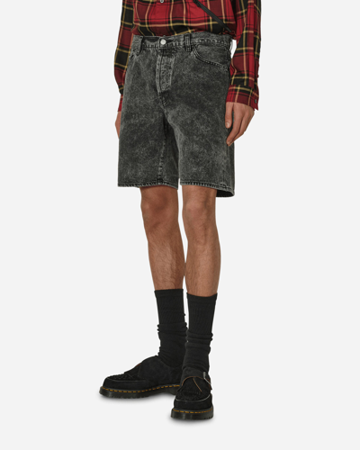 Aries Acid Wash Denim Shorts In Black