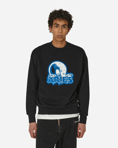 Aries Kasper Crewneck Sweatshirt In Black