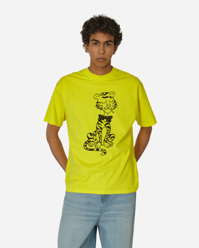 Aries Smoking Tiger T-shirt In Yellow