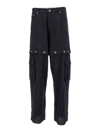 Off-white Black 90s Logo Straight Leg Cargo Pants In Blu