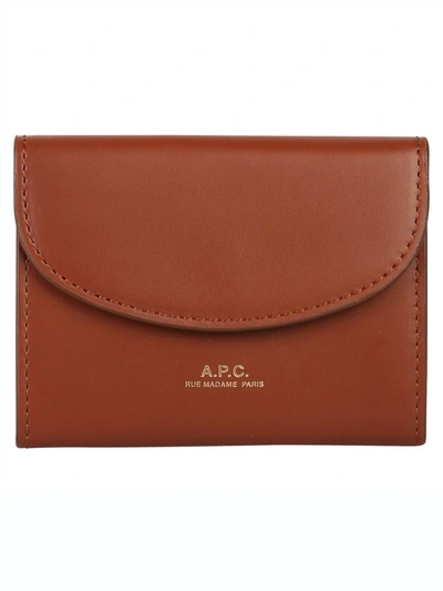 A.p.c. Geneve Business Card Holder In Brown